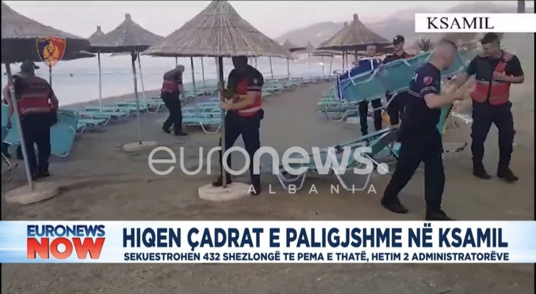 432 illegal sunbeds seized by police in Ksamil Euronews Albania