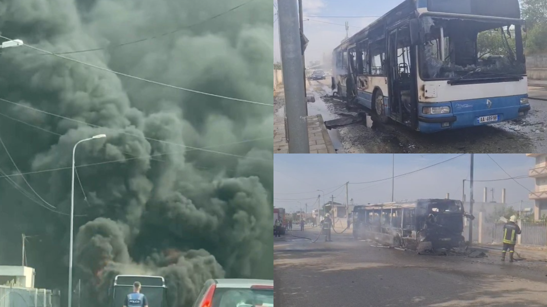 Përfshihet nga flakët autobusi i linjës Durrës-Porto Romano
