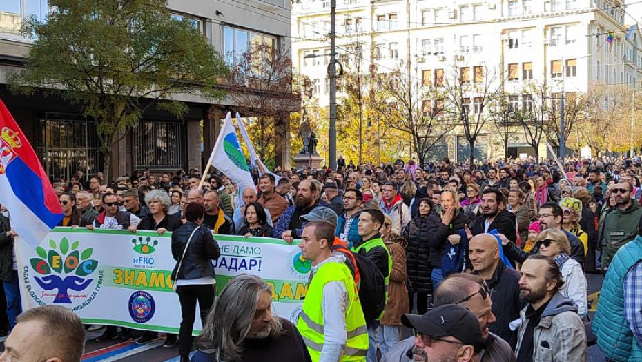 Protesta kundër ndotjes së ajrit në Beograd