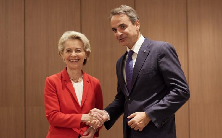 Mbi 2 miliardë€ Greqisë|Von der Leyen pret Mitsotakis: Do mobilizojmë gjithë burimet