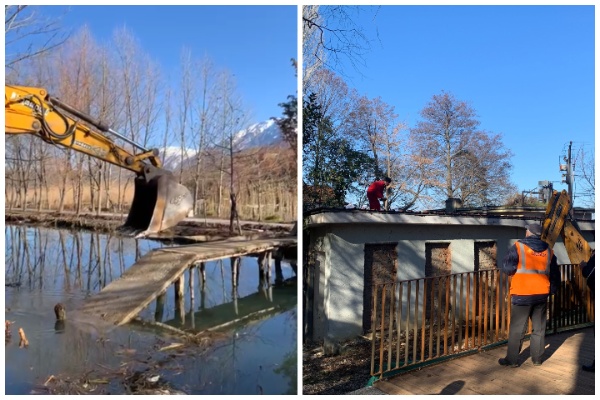 IMT Pogradec aksion në pikën turistike të Drilonit, shemben disa objekte