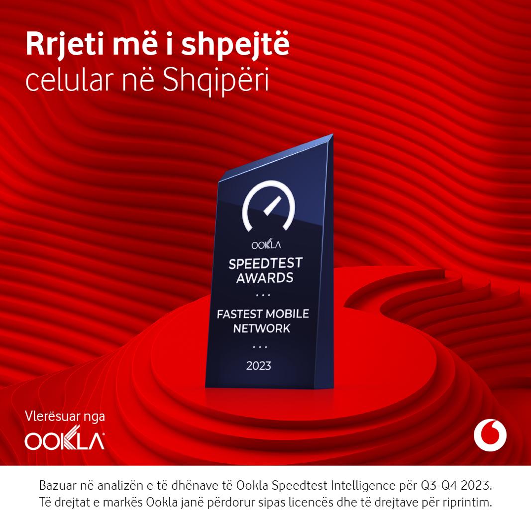 Vodafone Albania fiton çmimin Ookla si Rrjeti më i Shpejtë Celular në Shqipëri