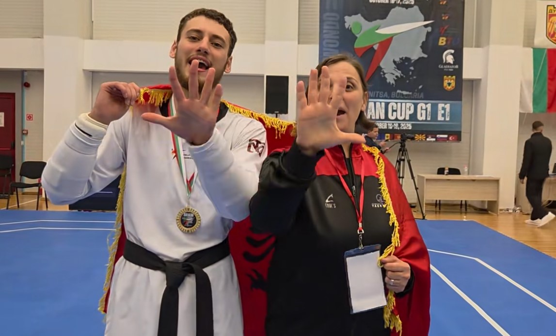 Shqiptari Ernest Merdanaj Kampion i Ballkanit në Taekwondo për të pestin vit radhazi