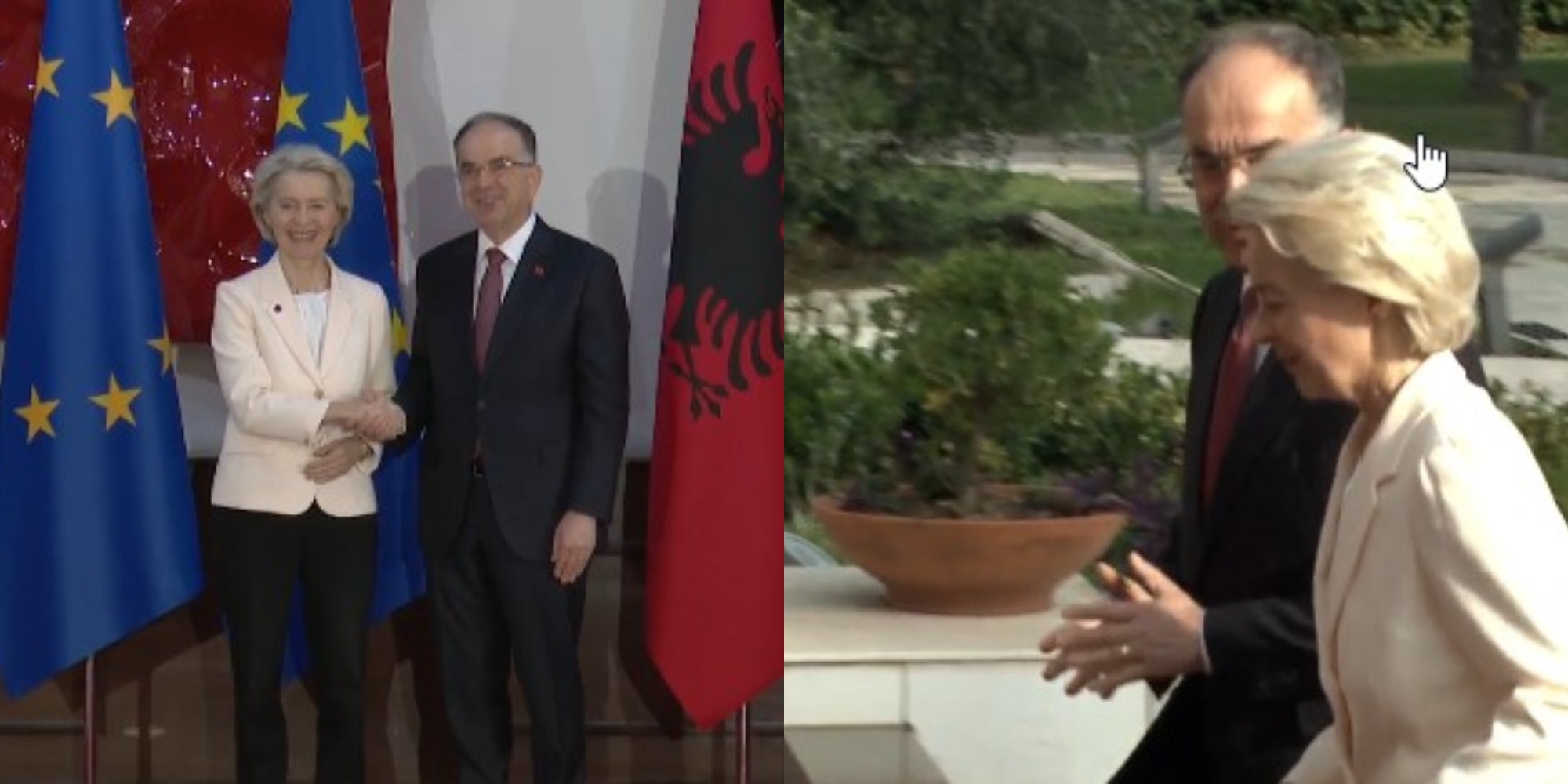 Von der Leyen mbërrin në Presidencë, pritet nga Begaj