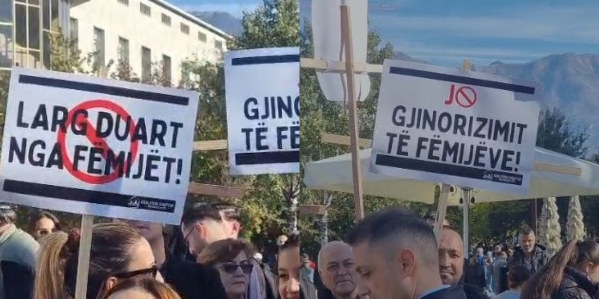 Kundër ligjit për Barazinë Gjinore  qytetarët protestë në sheshin  Skënderbej 