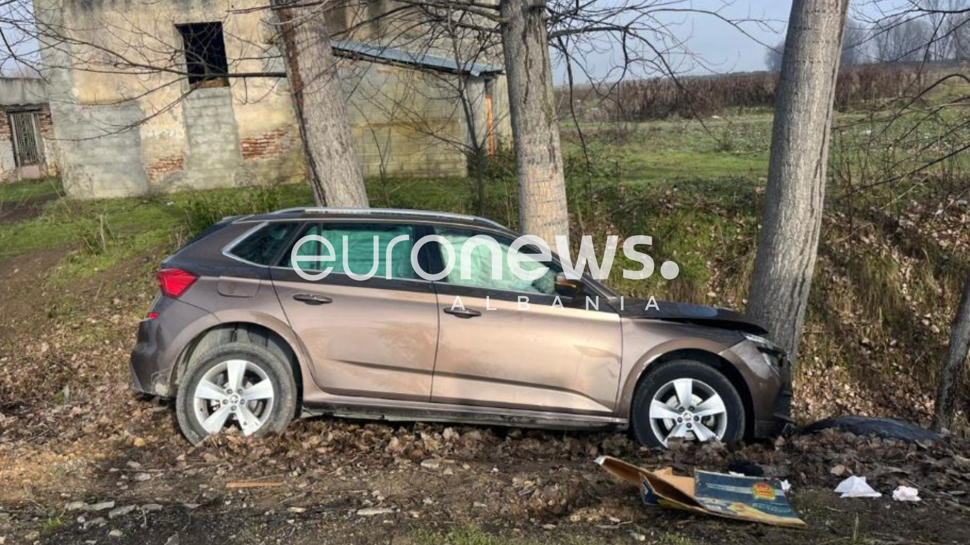 Makina del nga rruga dhe përplaset me pemën, 2 të plagosur në Maliq