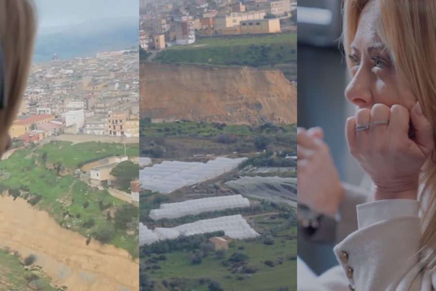 VIDEO/ Rrëshqitjet e dherave, Meloni sheh nga helikopteri dëmet në Siçili