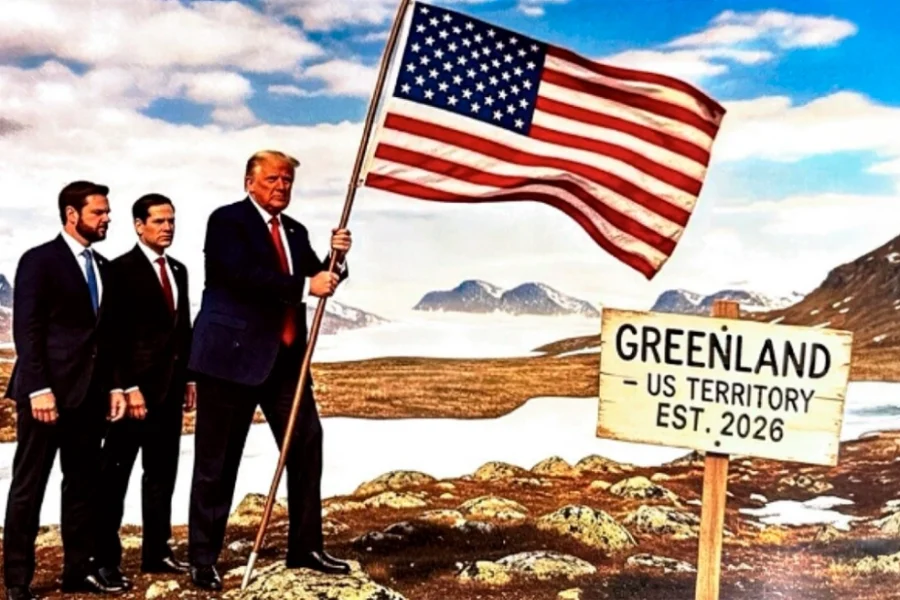 “Groenlanda, territor i SHBA-së deri në vitin 2026”, mesazhi i ri i Trump me foton e krijuar me IA