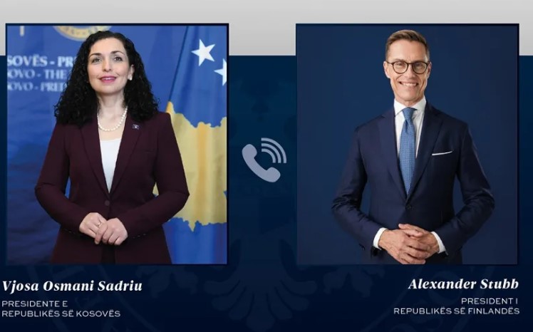 Partneriteti dhe siguria, Osmani bisedë telefonike me presidentin e Finlandës
