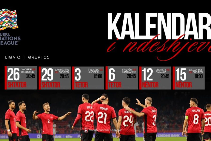 Nations League/ Zbardhet kalendari, Kombëtarja e nis në shtëpi kundër Bjellorusisë më 26 shtator