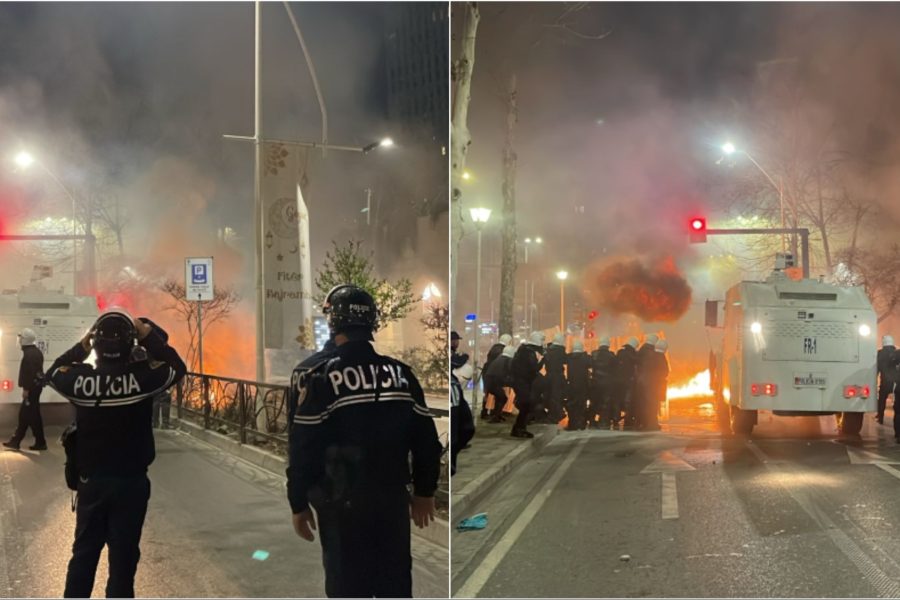 Dy efektivë të “Shqiponjave” të lënduar nga molotovët, dërgohen në Spitalin Ushtarak