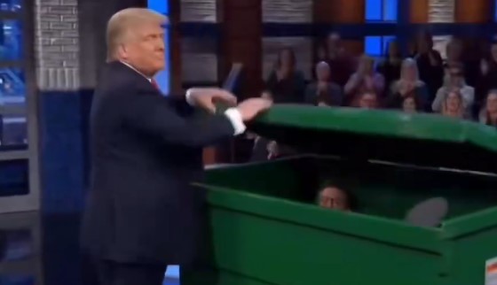 Trump poston një video me IA, hedh prezantuesin Stephen Colbert në një kosh plehrash