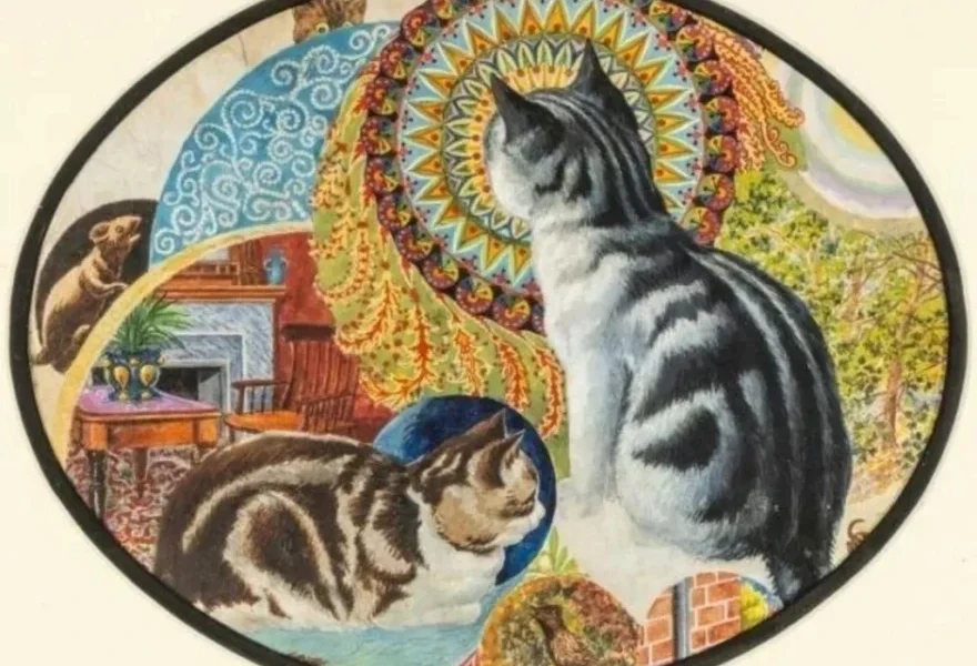 I gjetën në koshin e plehrave, çifti zbulon se pikturat ishin të Louis Wain! Shitën në ankand për 16 mijë paund