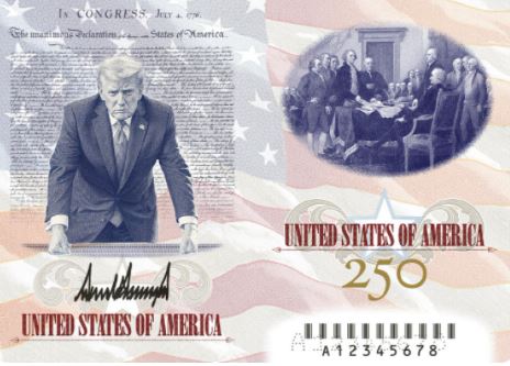 Trump prezanton pasaportën e re amerikane me portretin e tij për 250-vjetorin e Pavarësisë së SHBA-së