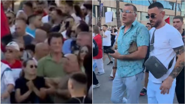 “Stresi” shfaqet në protestën e 11-të në Tiranë, i pranishëm edhe babai i tij