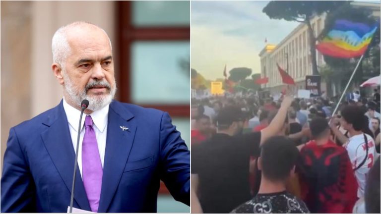Rama publikon videon e të riut me flamurin e LGBT që përzihet nga protesta: Kjo nuk është Shqipëria që po ndërtojmë