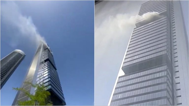 Momente paniku në Madrid, qindra persona evakuohen nga zjarri në rrokaqiellin 49-katësh