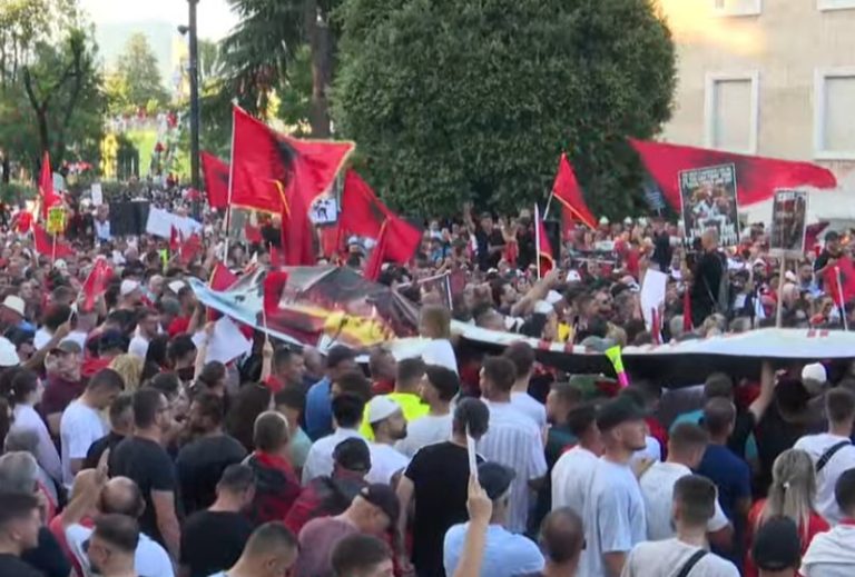 Humb një fëmijë në protestë, qytetarja thirrje prindërve: Ndodhet afër fonisë