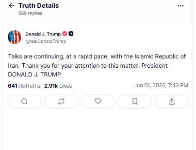Trump hedh poshtë raportimet  Bisedimet po vazhdojnë me një ritëm të shpejtë me Iranin