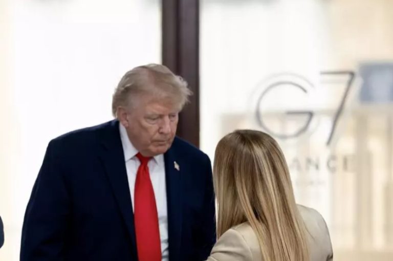 Trump pas takimit me kryeministren italiane në samitin e G7: Meloni m’u lut të bënim një foto, më erdhi keq për të