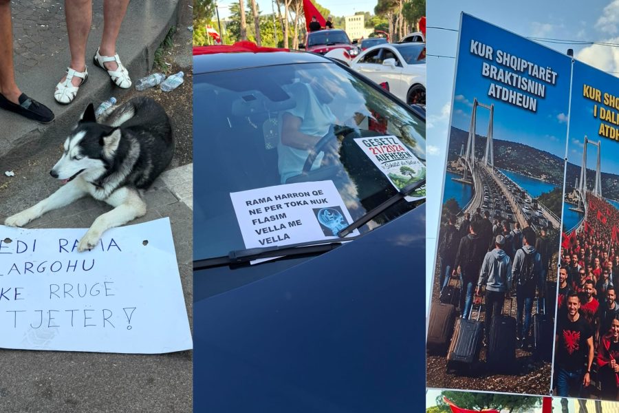 “Kur shqiptarët i dalin zot atdheut”, protestuesit me pankarta në duar para Kryeministrisë (FOTO+VIDEO)