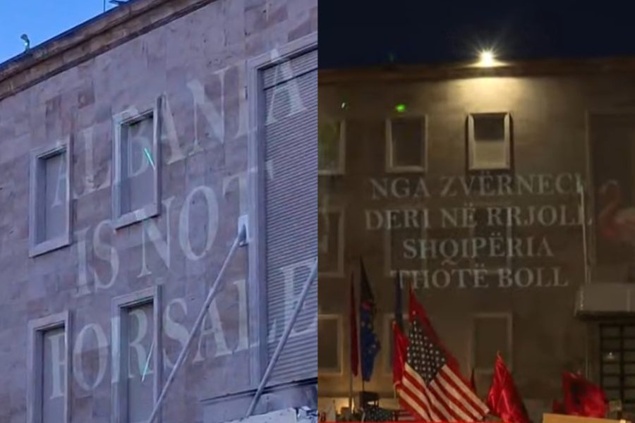 “Albania is not for sale”, mesazhet e afishuara nga protestuesit në muret e Kryeministrisë