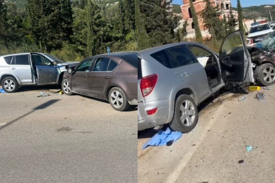 Përplasen dy automjete në Dhërmi, plagosen katër persona (VIDEO)