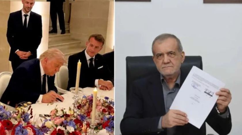Momenti i nënshkrimit të marrëveshjes së paqes SHBA-Iran (VIDEO)