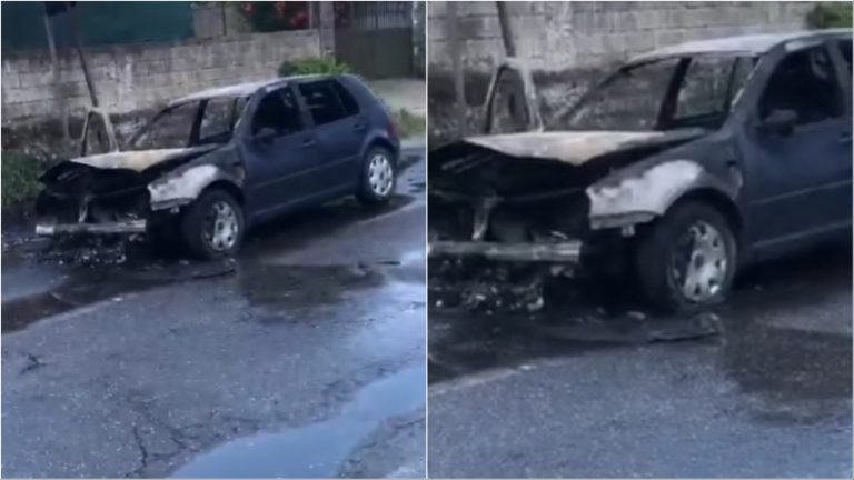 Makina merr flakë në lëvizje, shoferja del në kohë dhe i shpëton lëndimeve