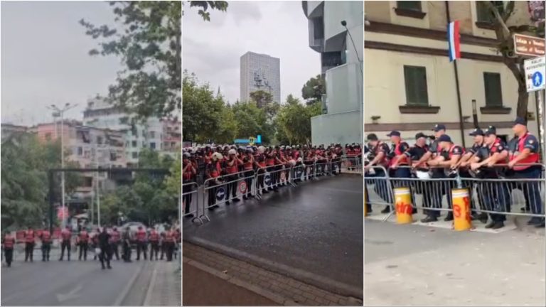 Parlamenti në “shtetrrethim”, forca të shumta policie bllokojnë të gjitha rrugët hyrëse në prag të protestës (VIDEO)