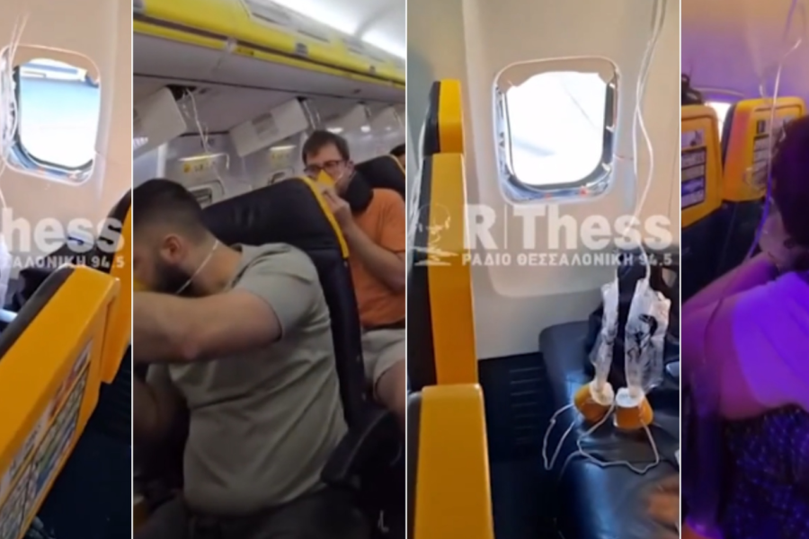 Dritarja e avionit shkëputet gjatë fluturimit në Greqi, pasagjeri mbetet pjesërisht jashtë