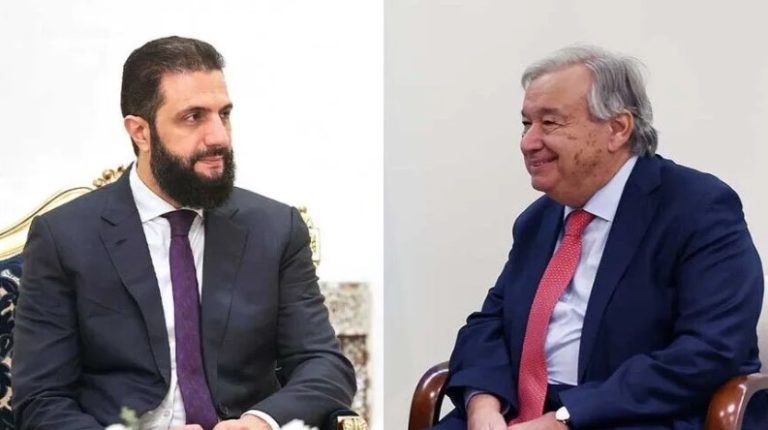 Antonio Guterres takon Presidentin sirian Ahmad al-Sharaa, vizita e parë zyrtare e një shefi të OKB-së në 17 vjet