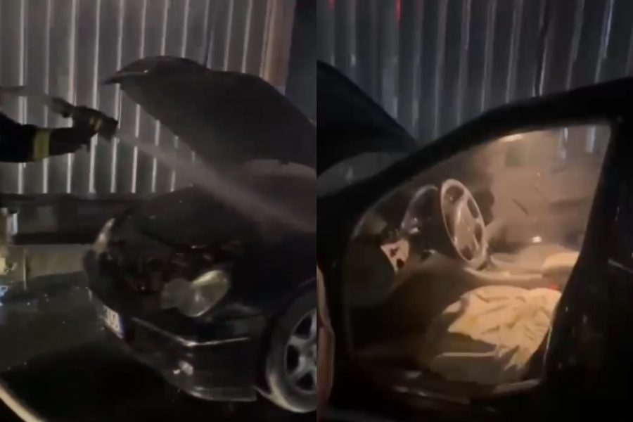 Digjet një tjetër mjet në Vlorë, shoferi del në kohë nga makina. Zjarrfikësja vendos nën kontroll flakët (VIDEO)