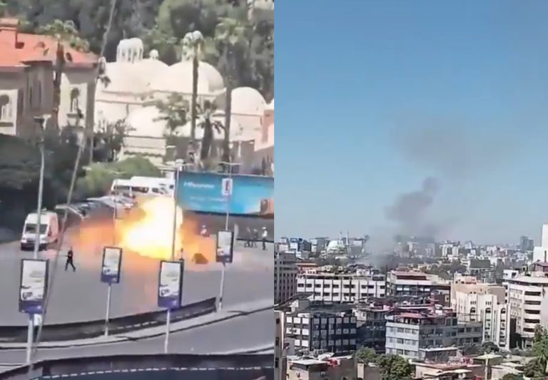 Publikohen pamjet nga shpërthimi pranë hotelit ku po qëndron Macron në Damask (VIDEO)