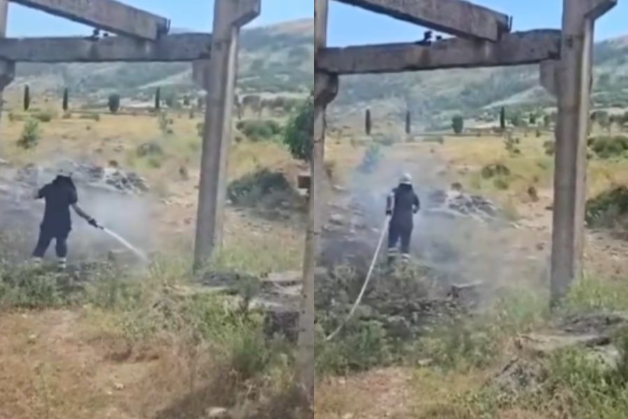 Përfshihet nga flakët një zonë me shkurre në Gjirokastër, zjarrfikësit në vendngjarje (VIDEO)