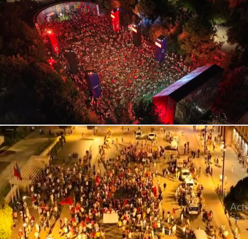 Rama publikon foto nga protesta dhe “Fan Zone”: Live nga kryeqyteti i Europës së Ballkanit