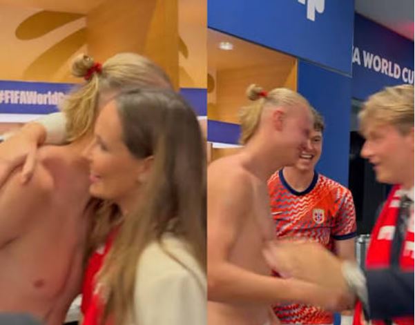 Pamjet virale, momenti kur princesha e Norvegjisë përqafon Haaland pa bluzë pas fitores me Brazilin